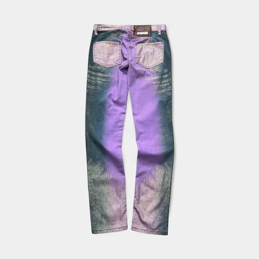 Just Cavalli 2000's Metallic Ombré Coated Denim Jeans