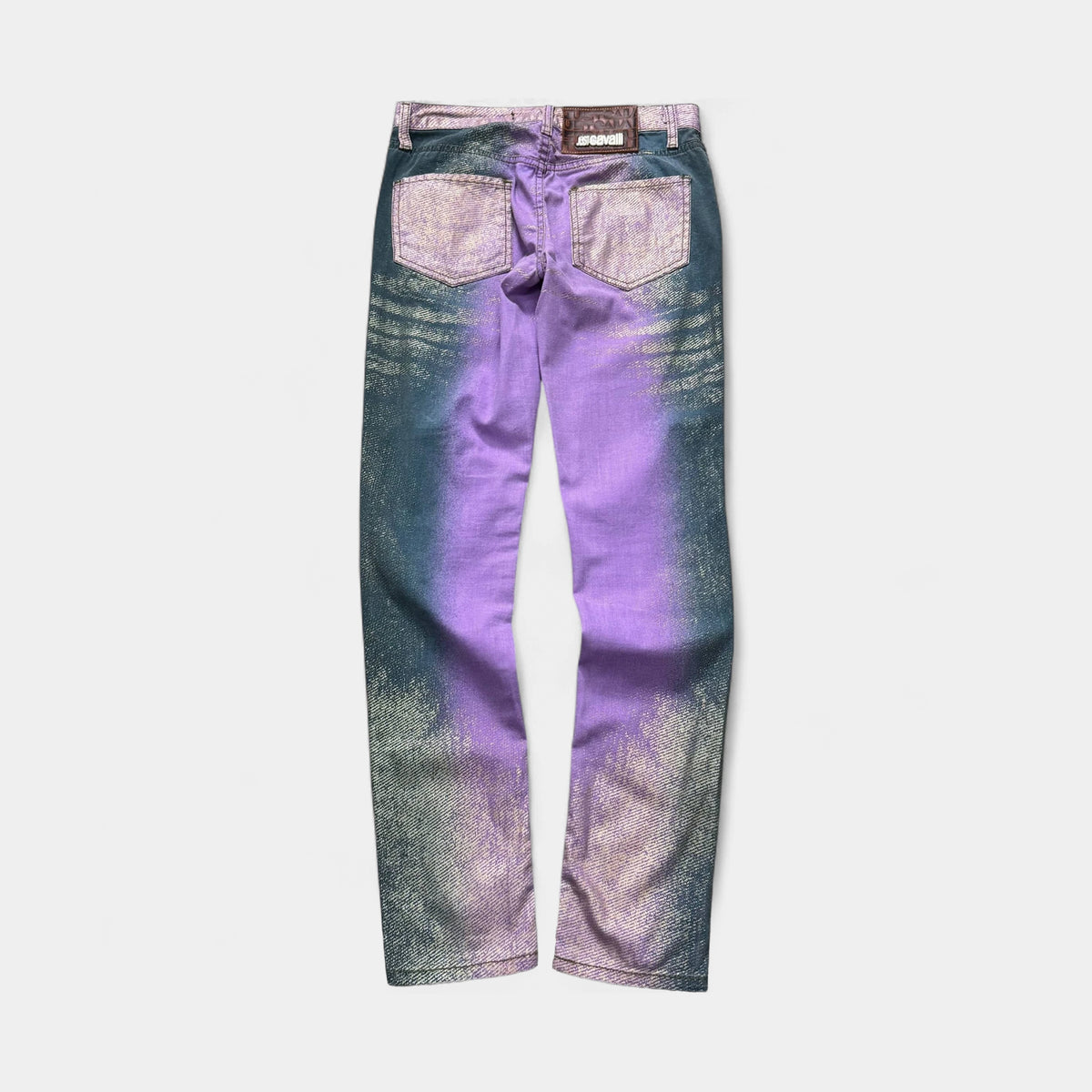 Just Cavalli 2000's Metallic Ombré Coated Denim Jeans