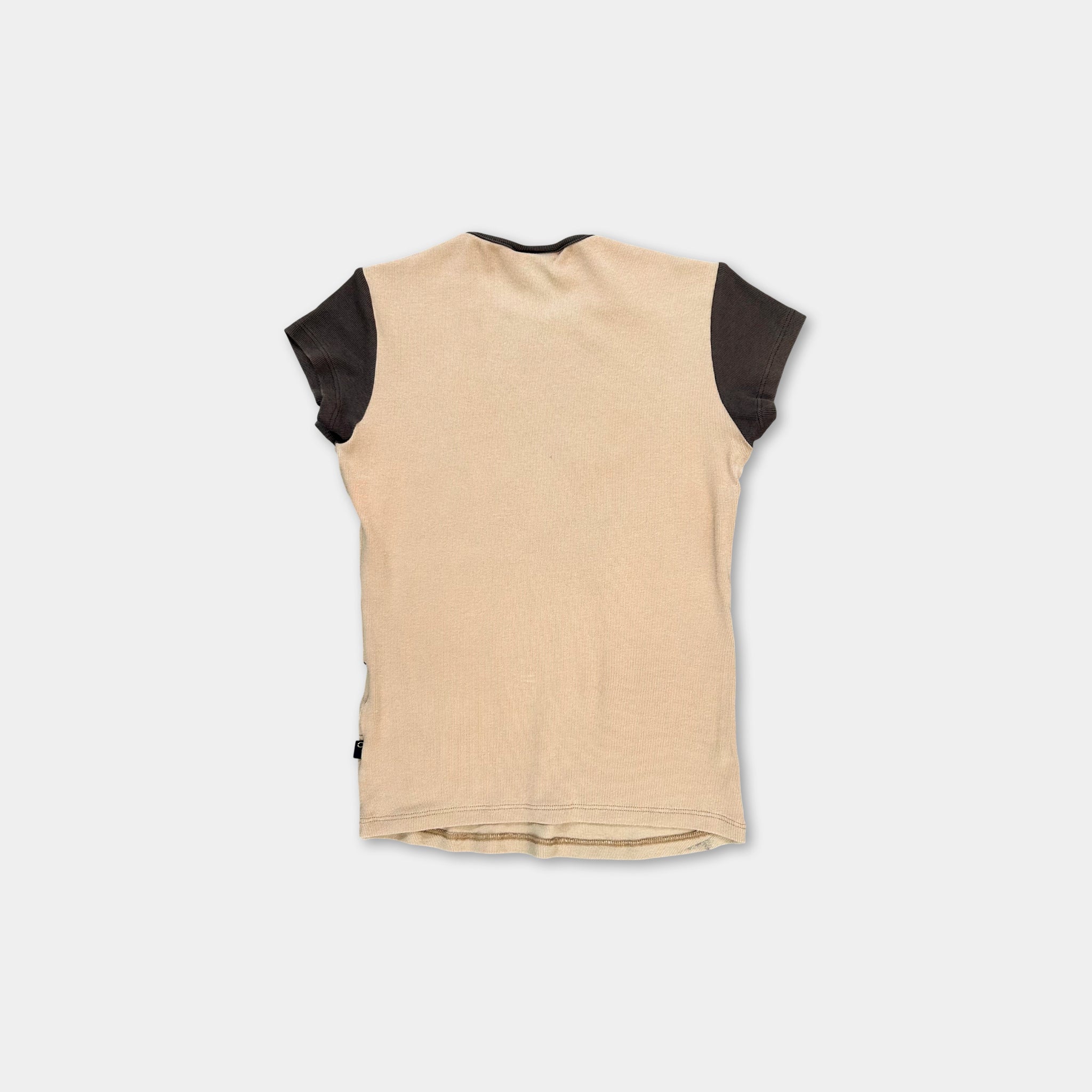 Roberto Cavalli Slim Cowboy Print Beige Brown T-Shirt