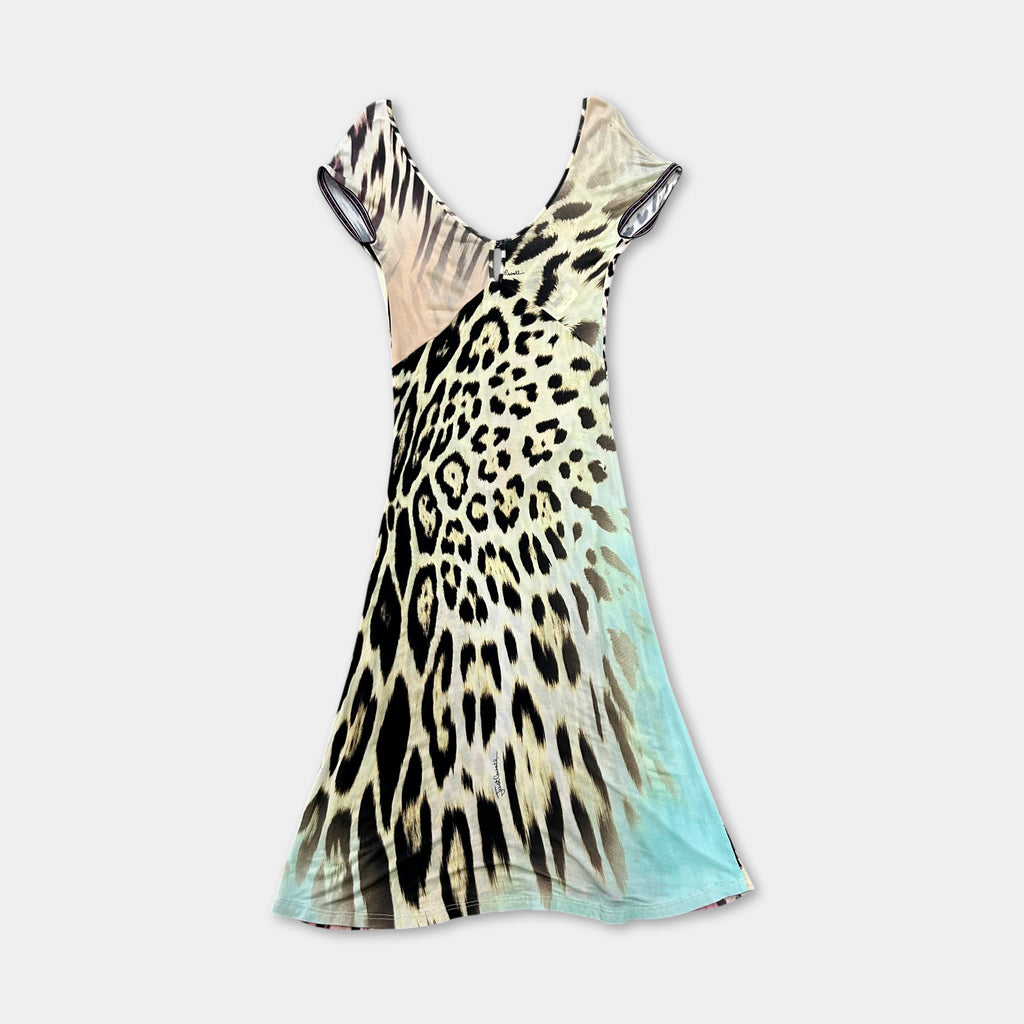Just Cavalli 2005 Mixed Leopard Print Dress