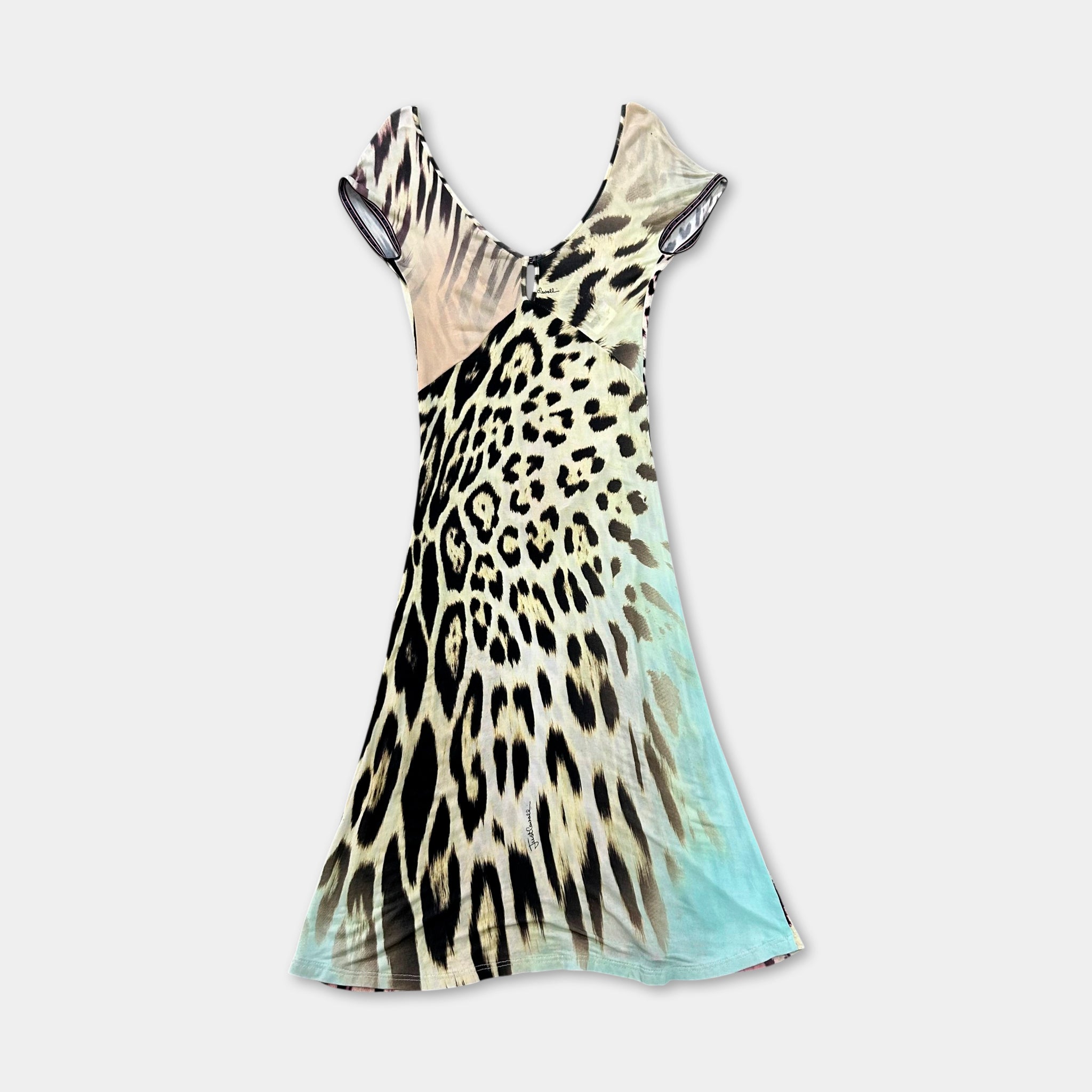 Just Cavalli 2005 Mixed Leopard Print Dress