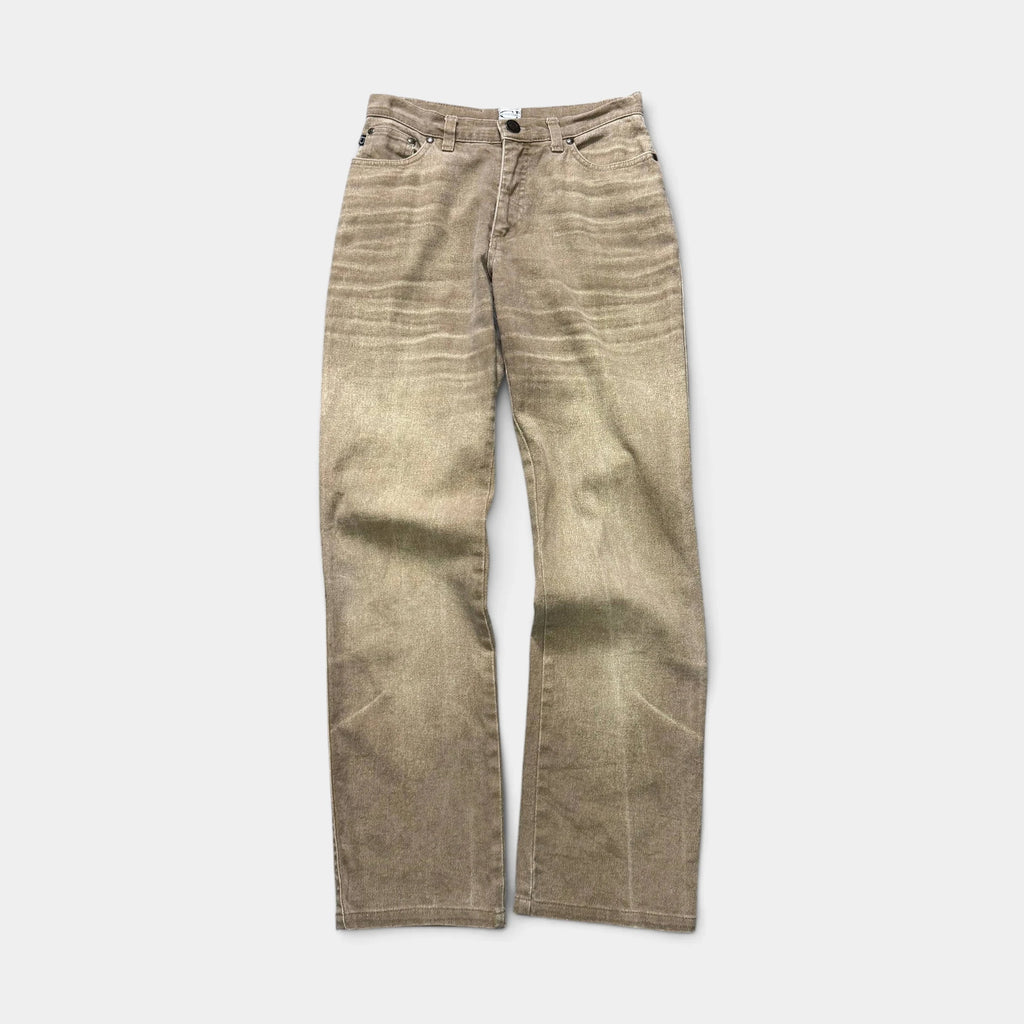 Cavalli Jeans Trompe L'oeil Effect Brown Denim Jeans