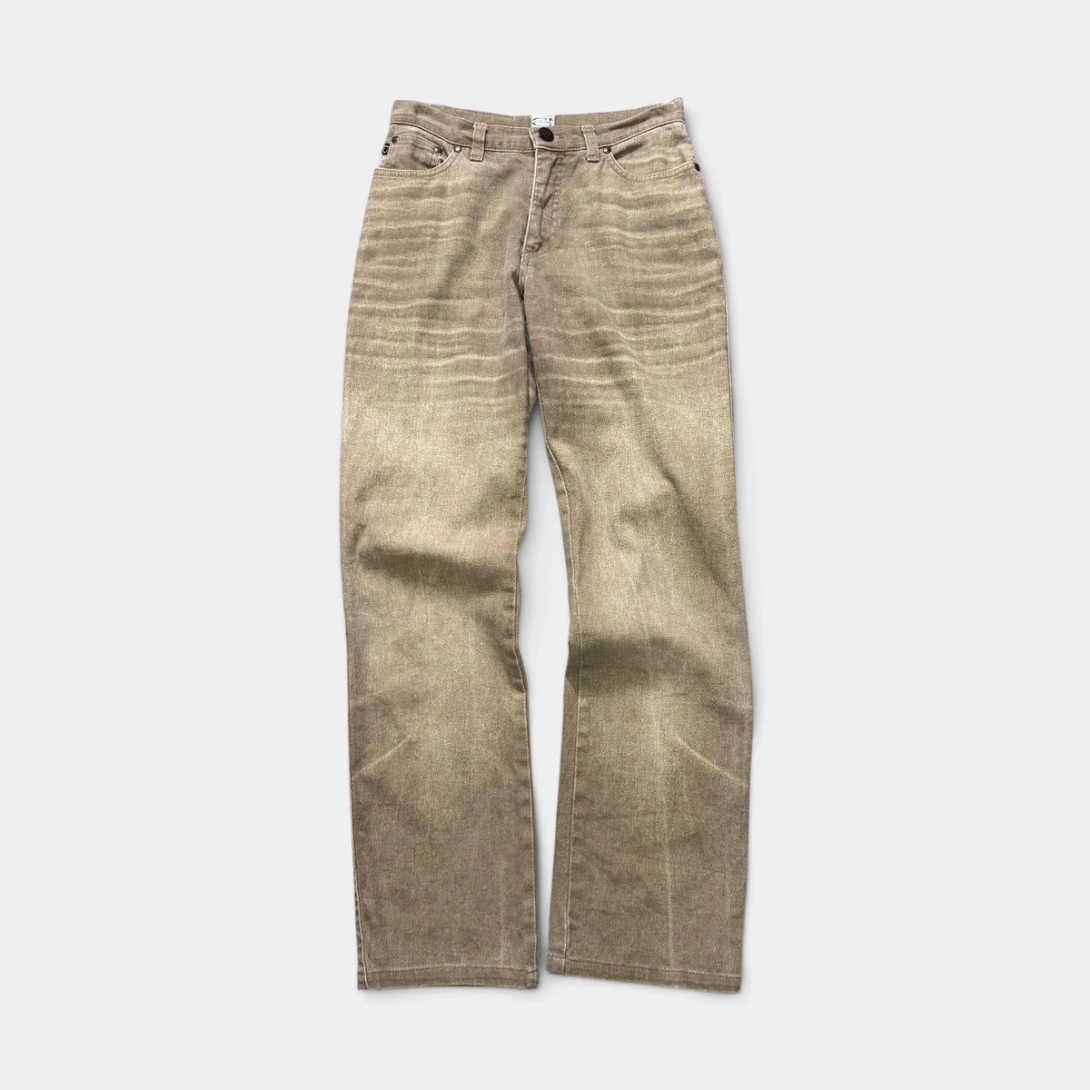 Cavalli Jeans Trompe L'oeil Effect Brown Denim Jeans