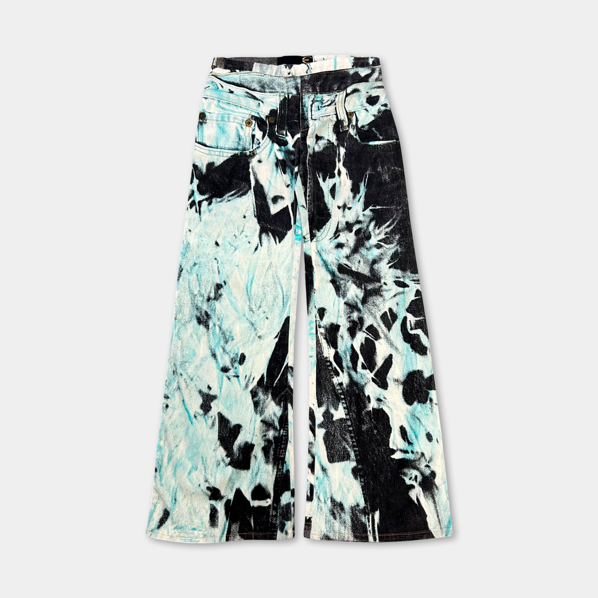 Just Cavalli Denim on Denim Printed Teal Jeans