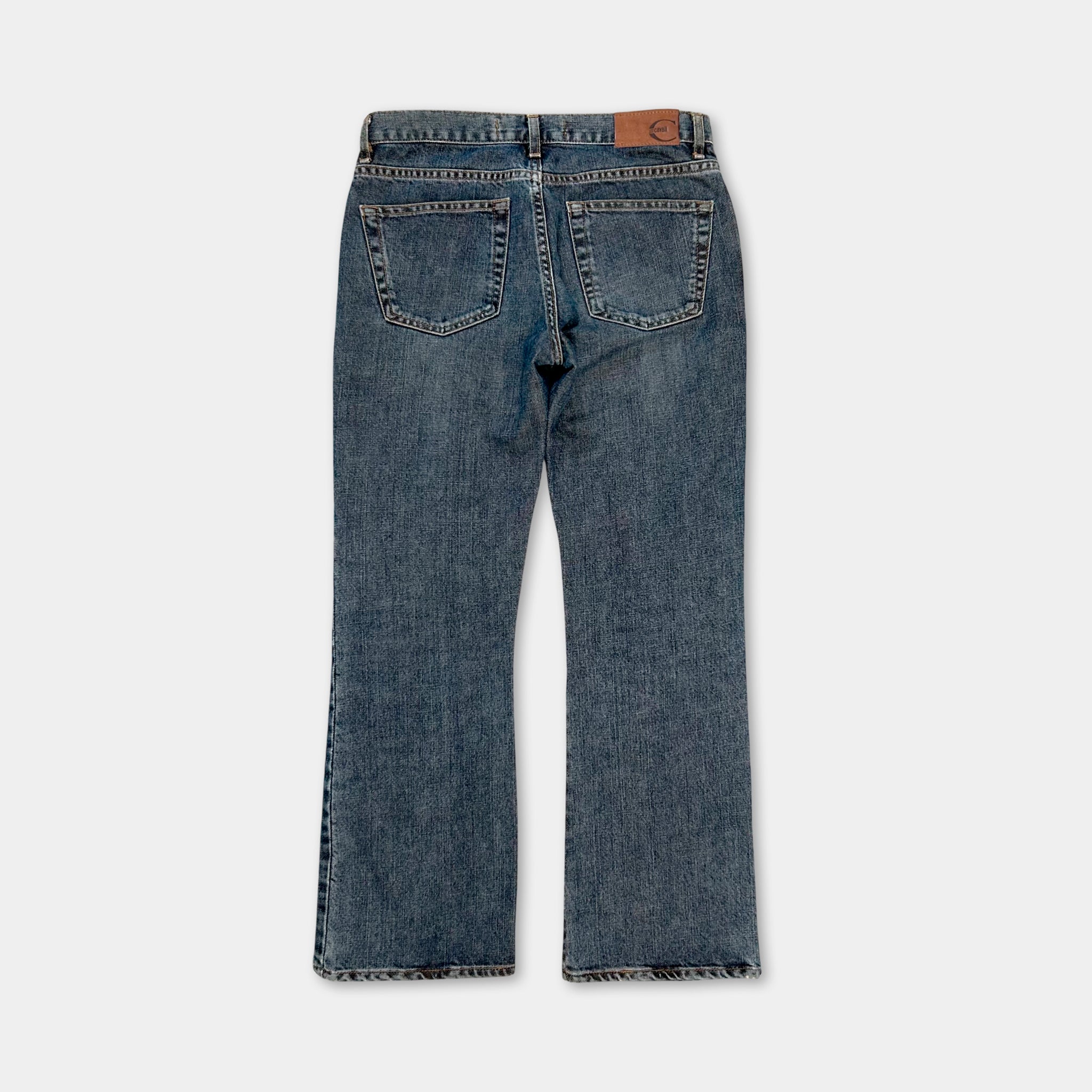 Cavalli Snakeskin Pattern Denim Pants