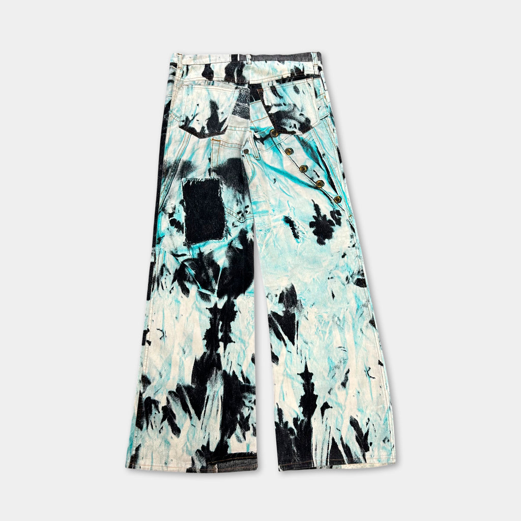 Just Cavalli Denim on Denim Printed Teal Jeans