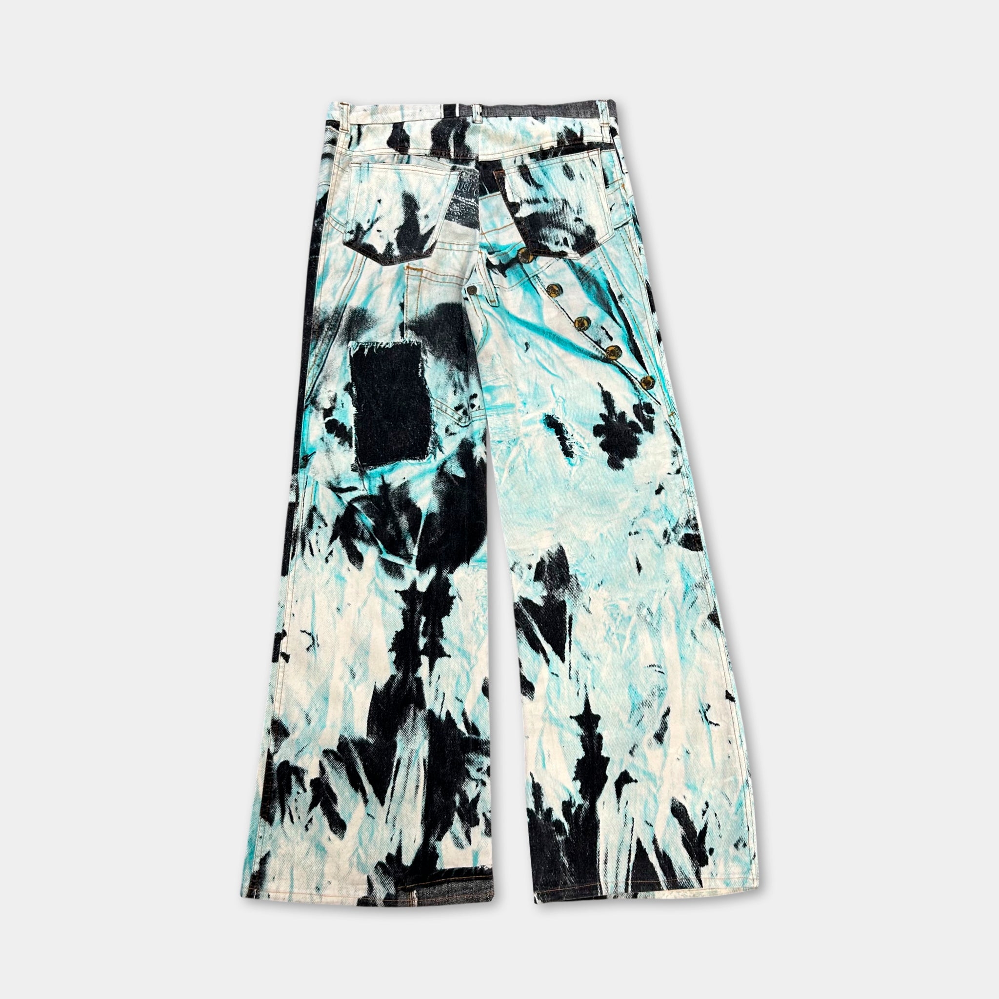 Just Cavalli Denim on Denim Printed Teal Jeans