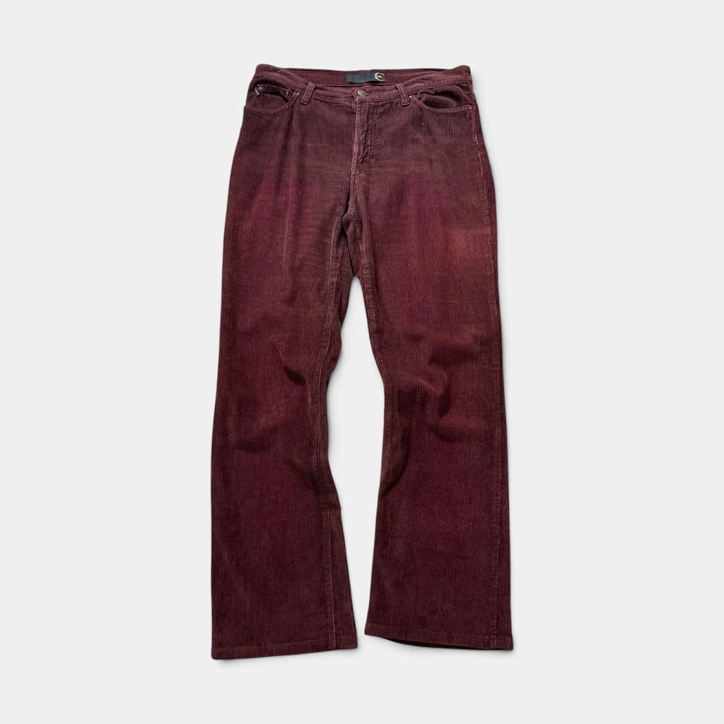 Just Cavalli 2000s Burgundy Corduroy Flared Pants