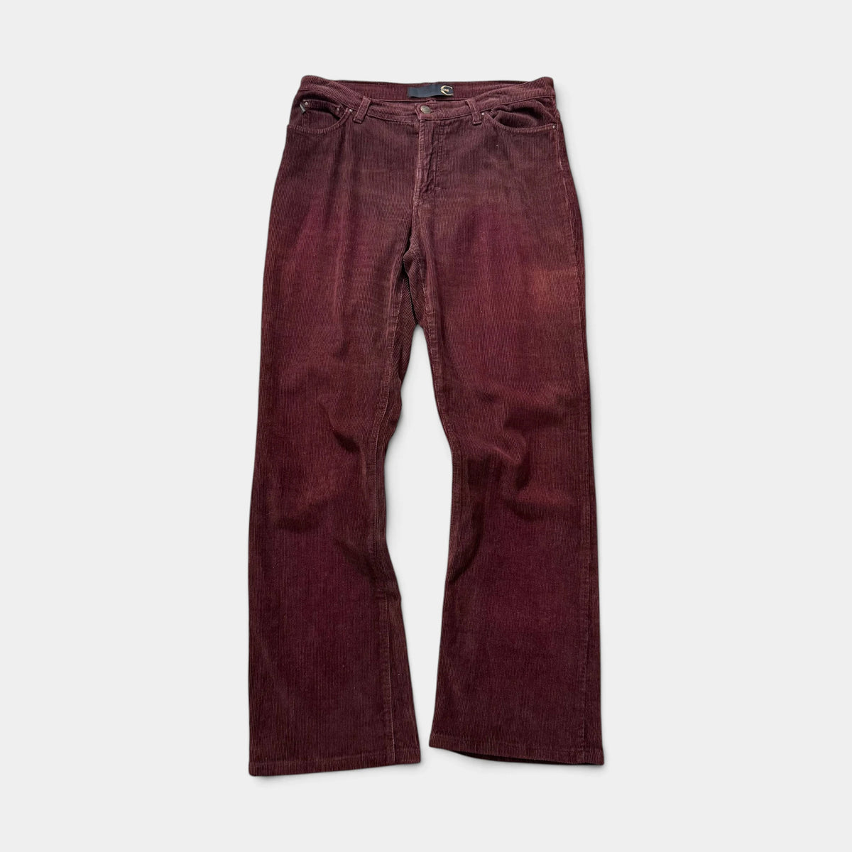 Just Cavalli 2000s Burgundy Corduroy Flared Pants