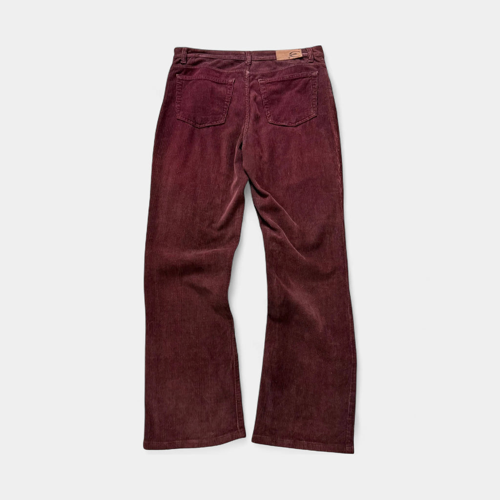 Just Cavalli 2000s Burgundy Corduroy Flared Pants