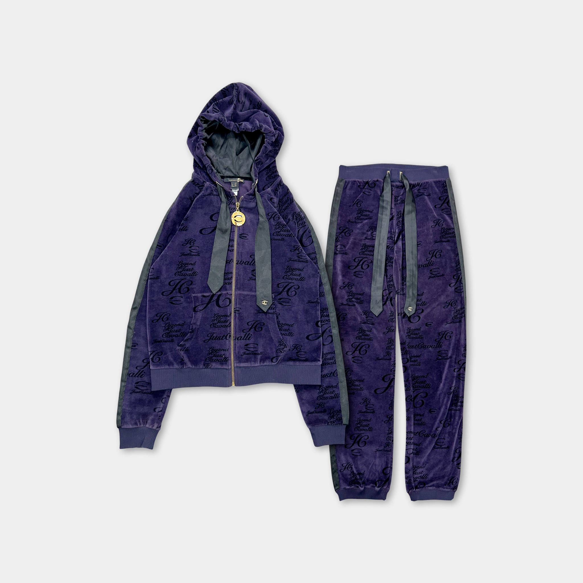 Just Cavalli Purple Velour Two-Piece Set