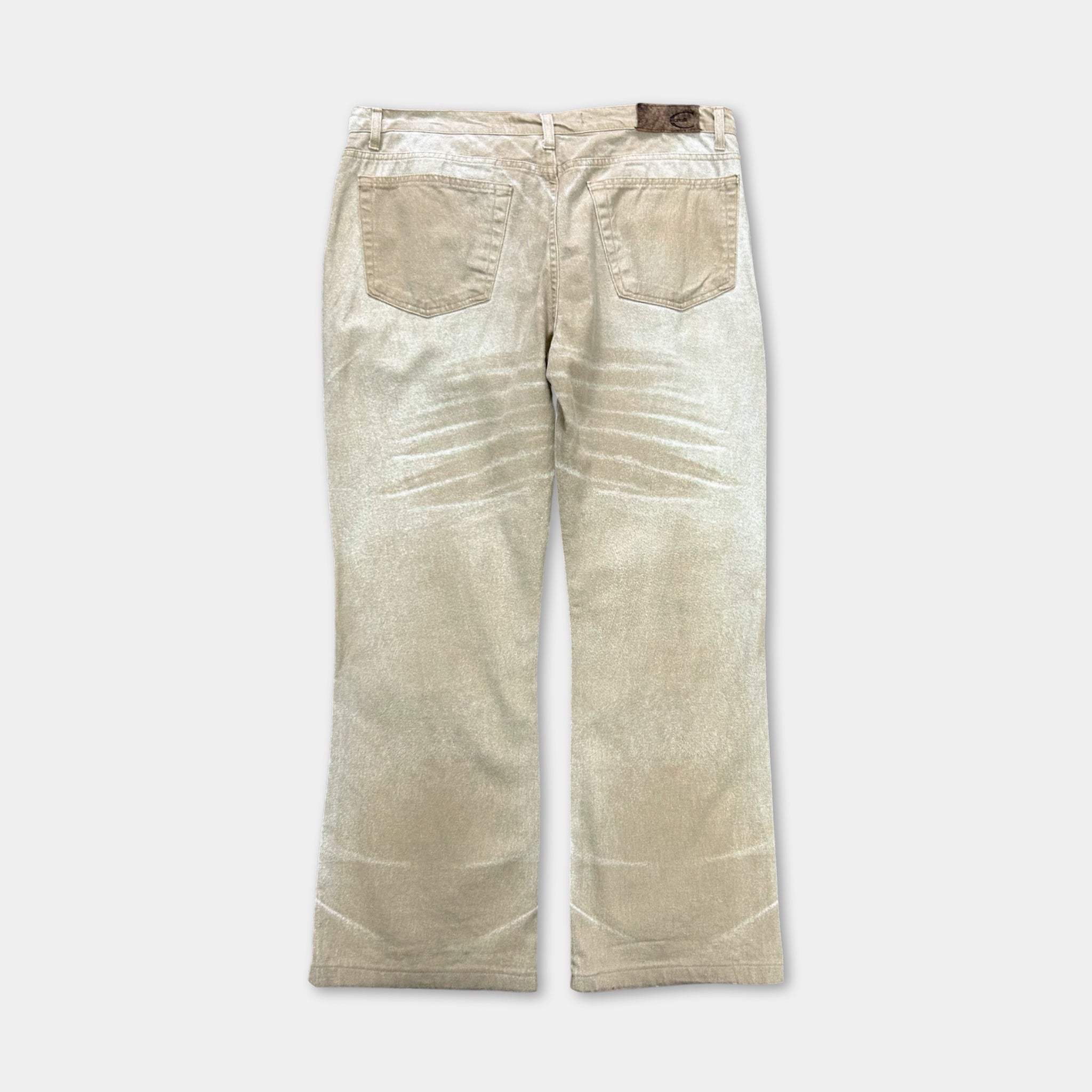Just Cavalli Baggy Beige Denim Print Effect Jeans