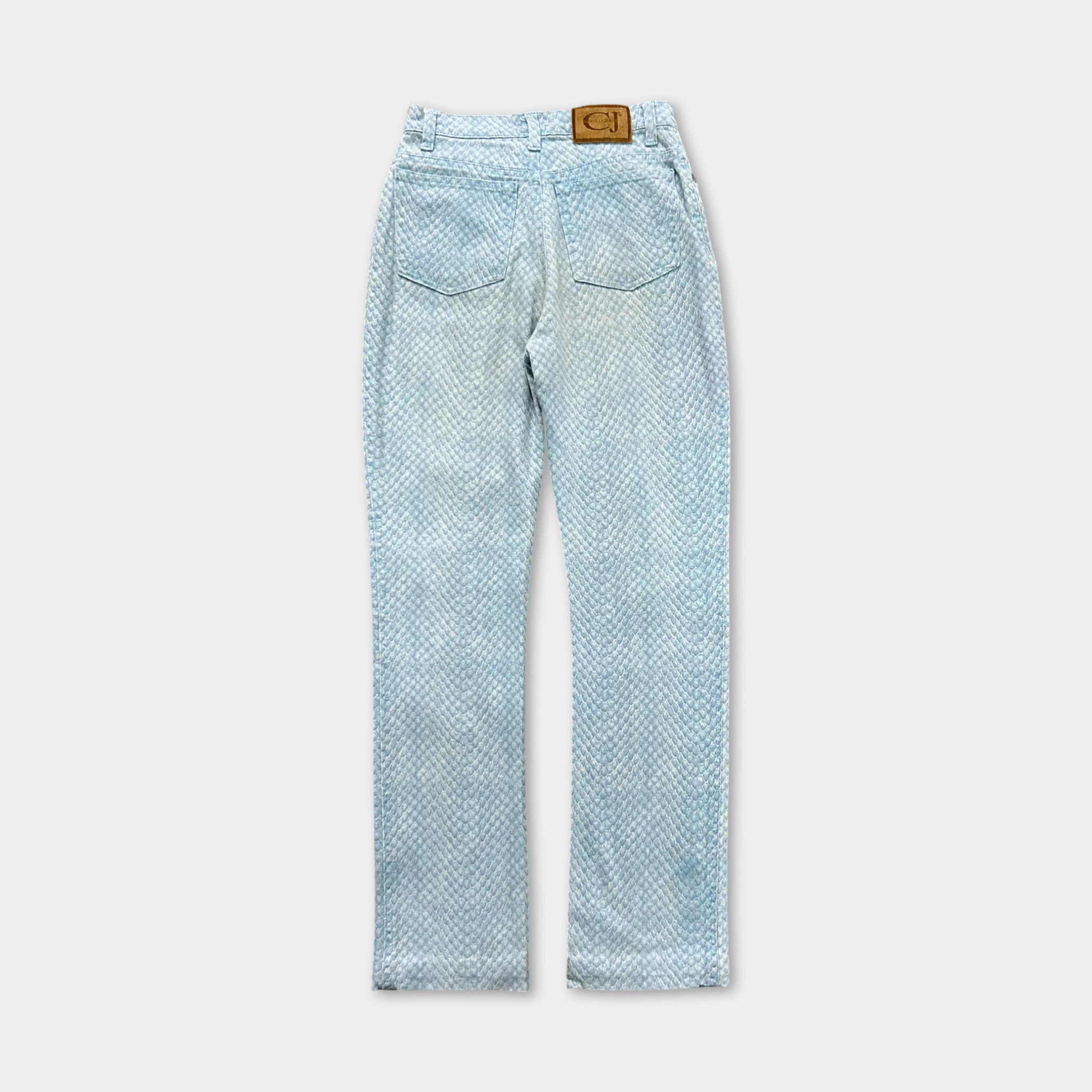 Cavalli Jeans Blue Snake Skin Pants