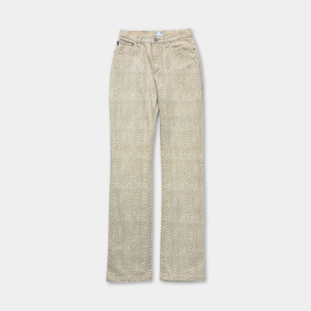 Cavalli High Rise Jeans Snake Print Straight Cut Pants