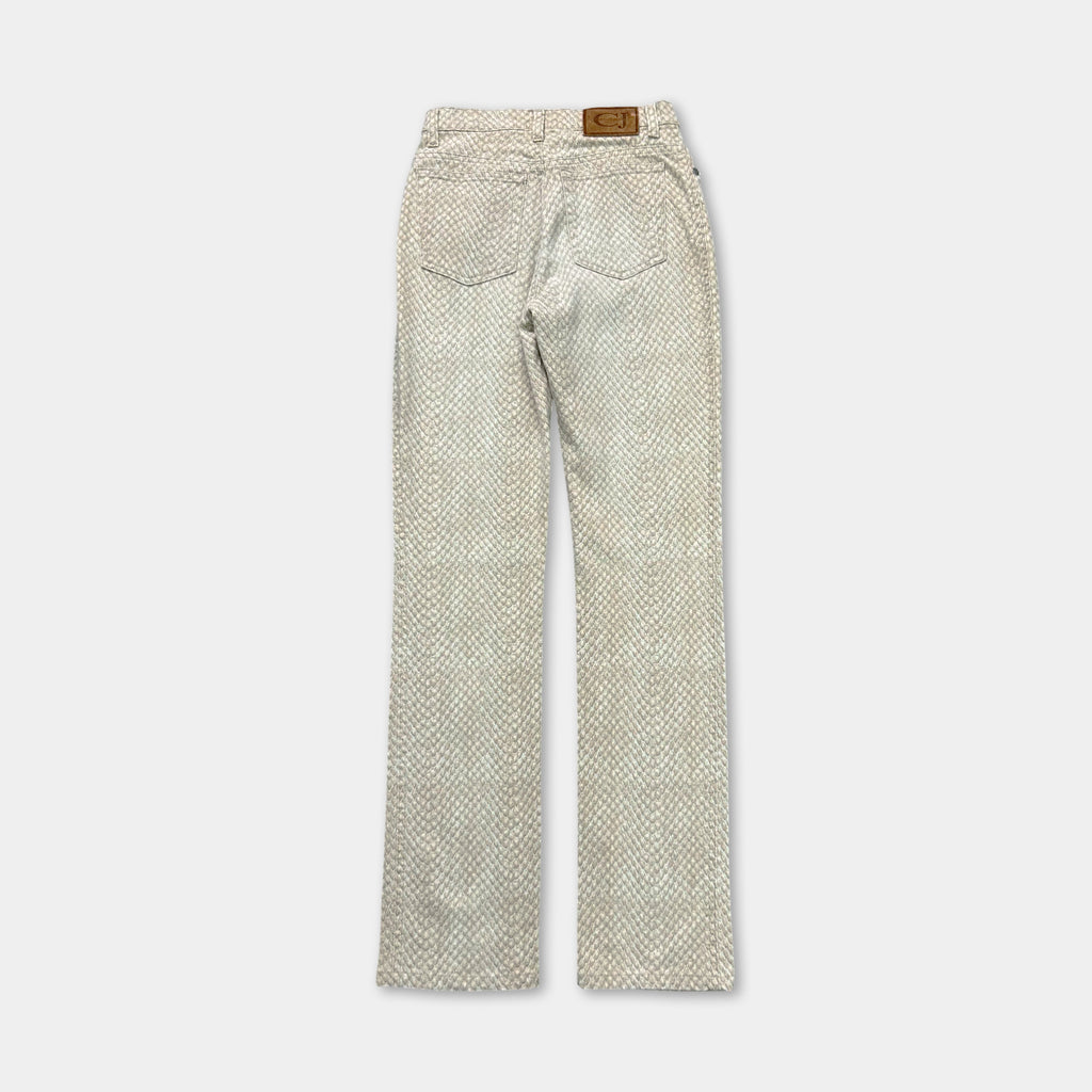 Cavalli High Rise Jeans Snake Print Straight Cut Pants