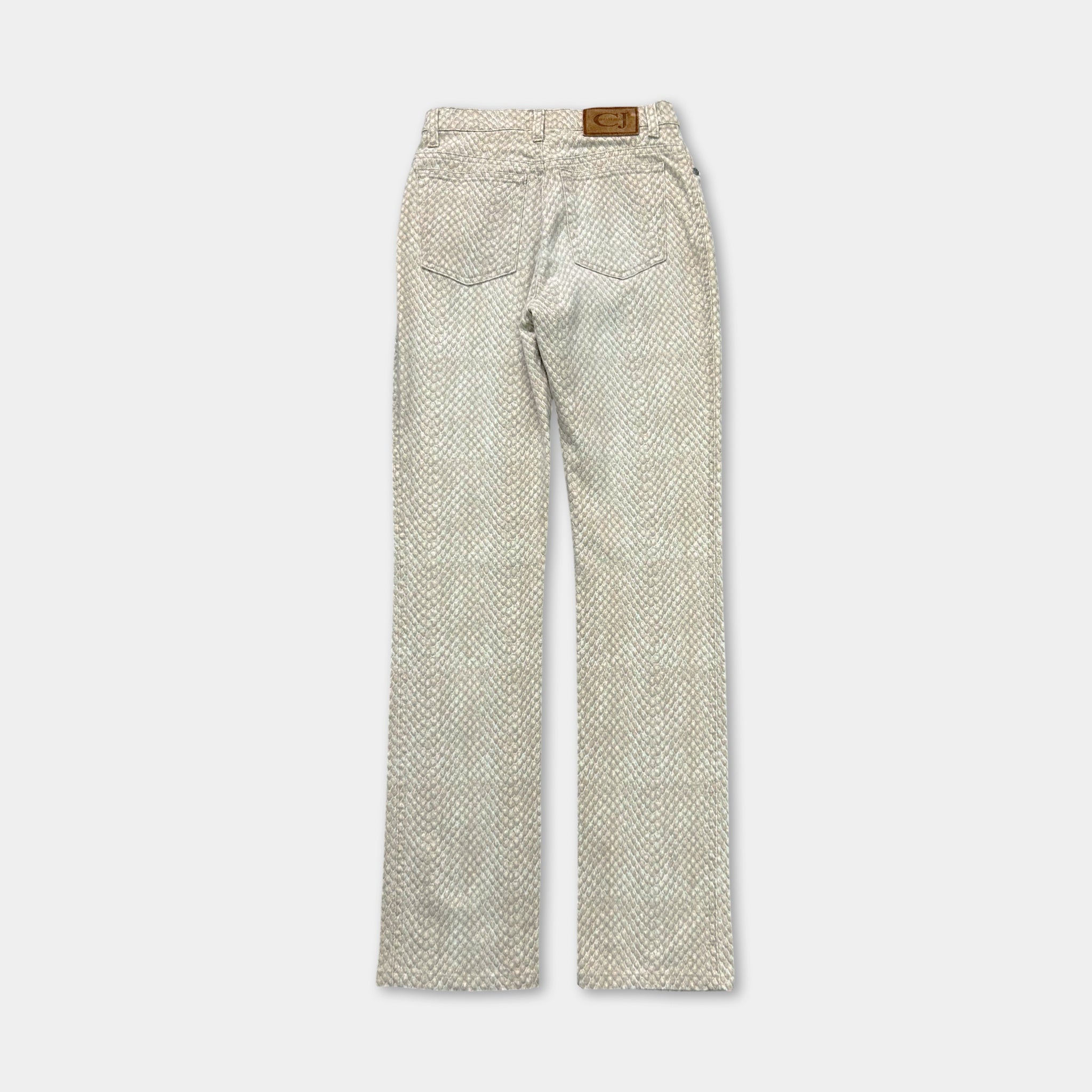 Cavalli High Rise Jeans Snake Print Straight Cut Pants
