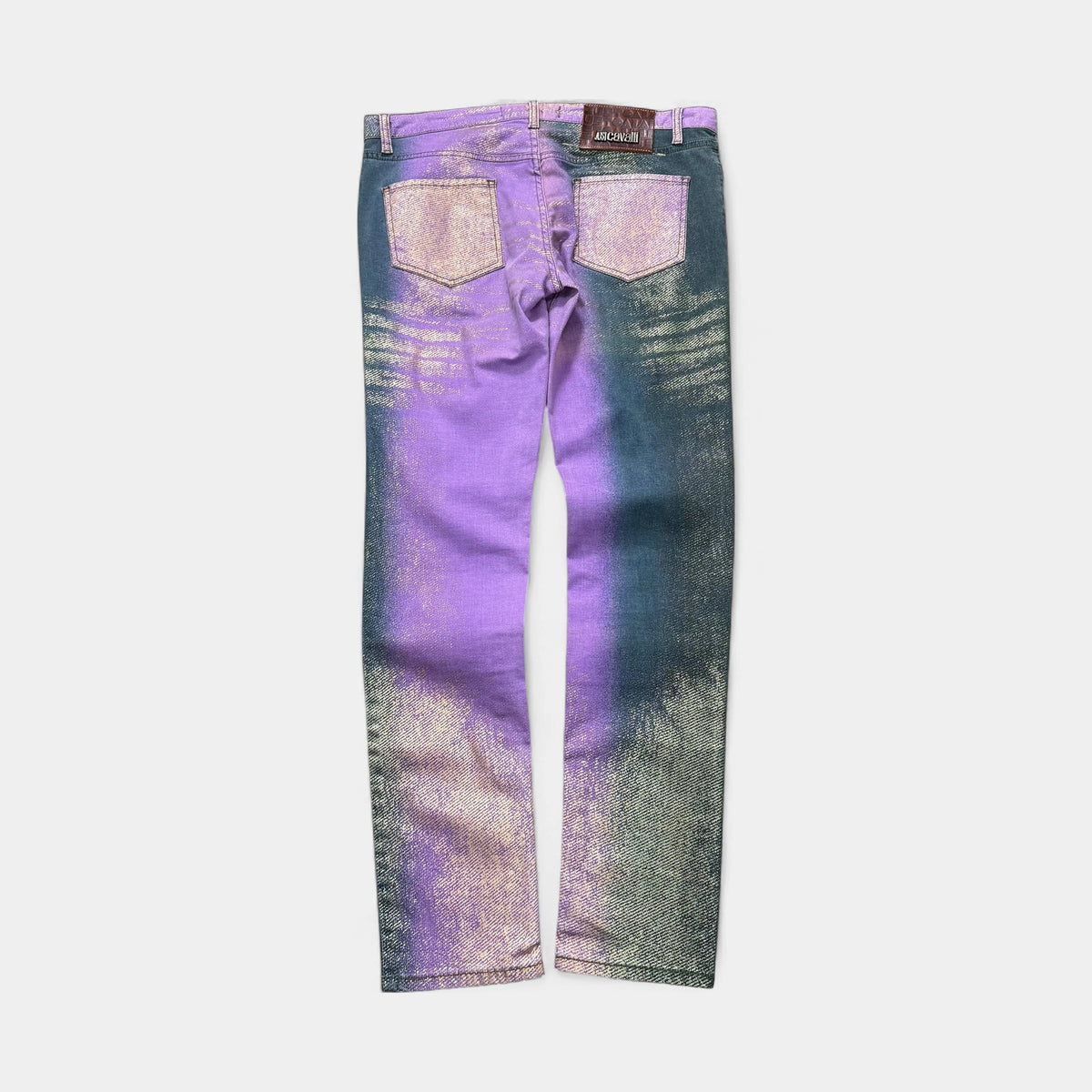 Just Cavalli Metallic Ombré Coated Denim Jeans