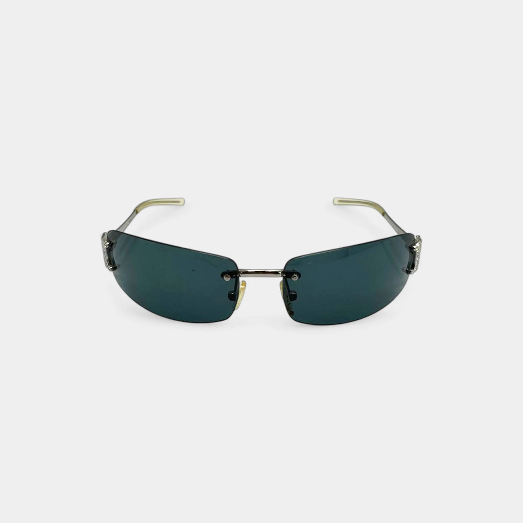 Celine Rimless Rhinestone Triomphe Logo Sunglasses