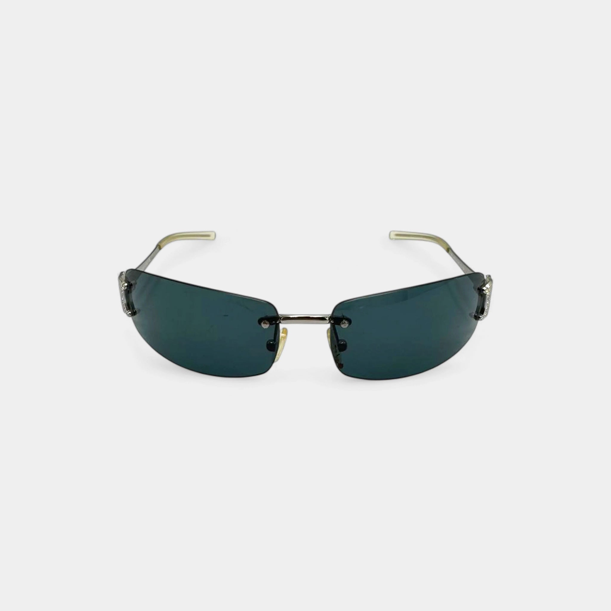 Celine Rimless Rhinestone Triomphe Logo Sunglasses