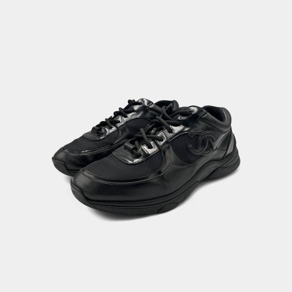 Chanel Triple Black CC Runner Sneakers