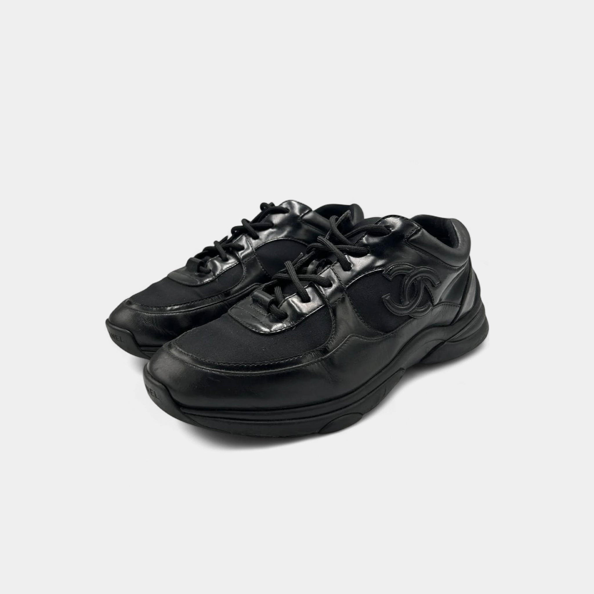 Chanel Triple Black CC Runner Sneakers