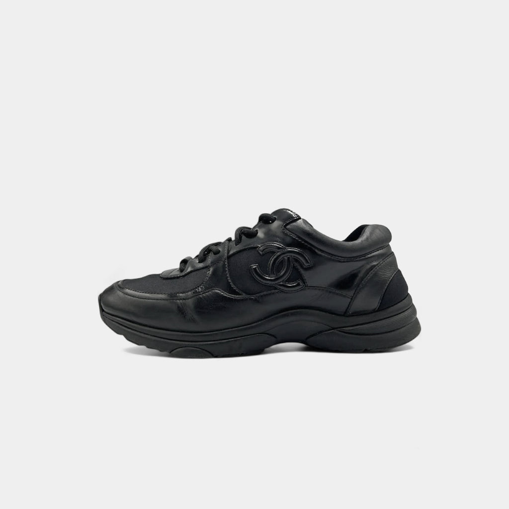 Chanel Triple Black CC Runner Sneakers