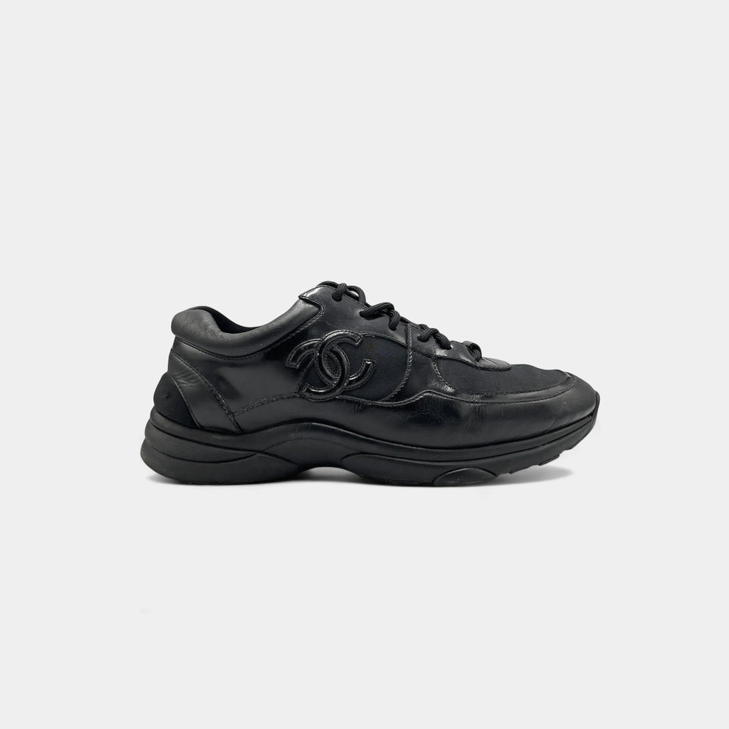 Chanel Triple Black CC Runner Sneakers