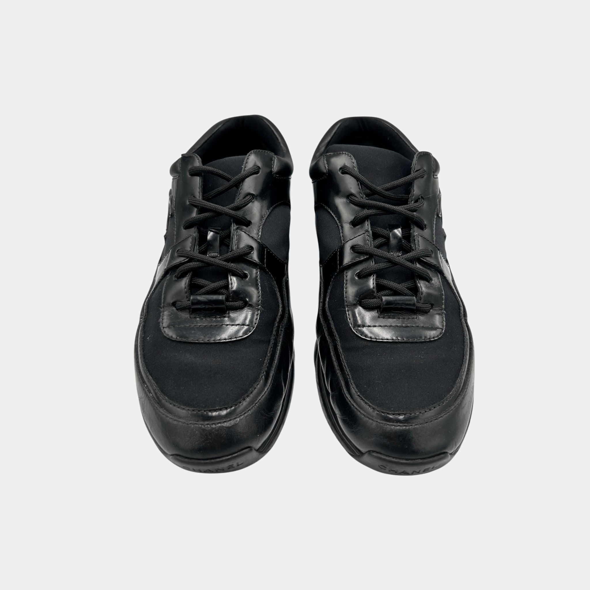 Chanel Triple Black CC Runner Sneakers