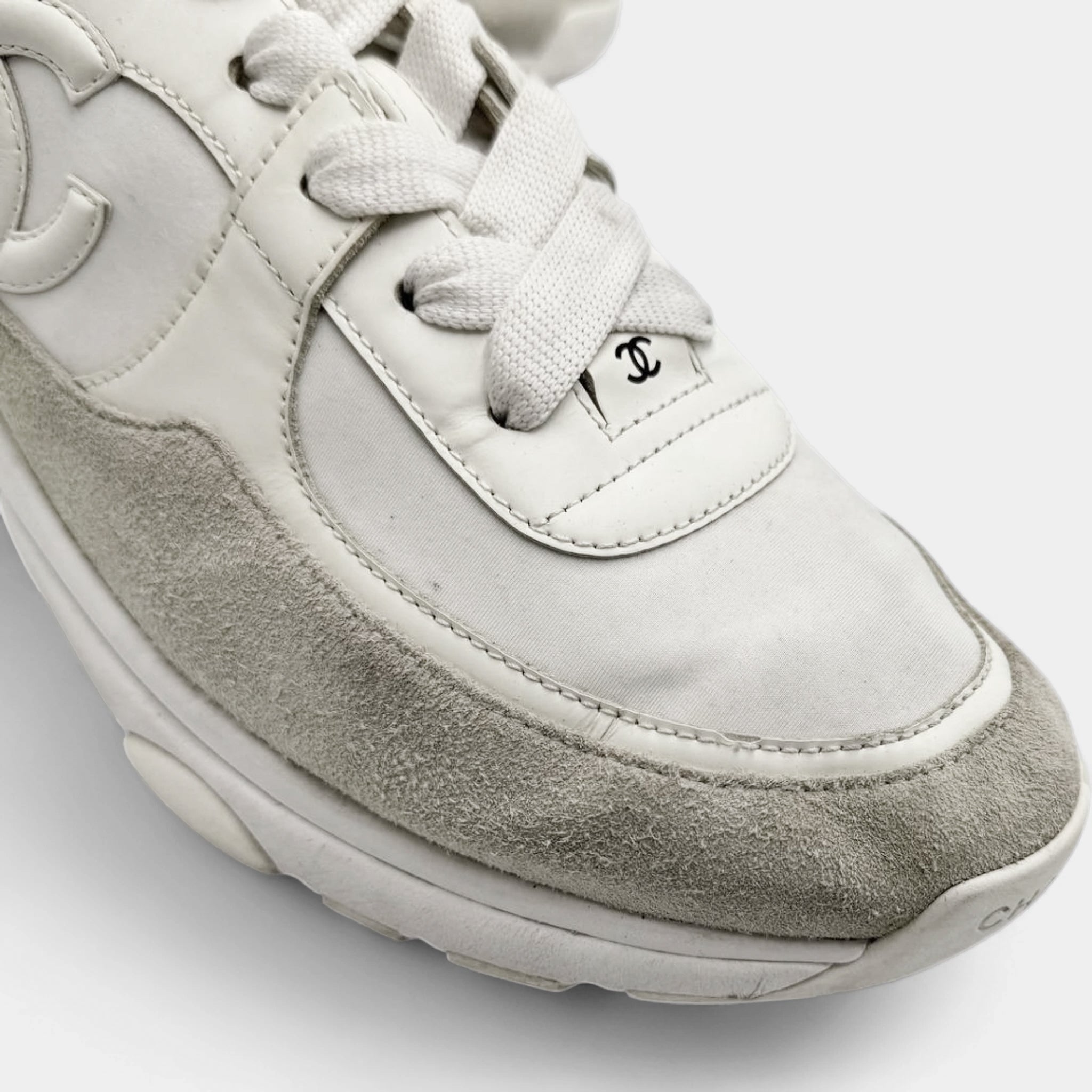 Chanel 2019 Nylon Suede CC Runner Sneakers