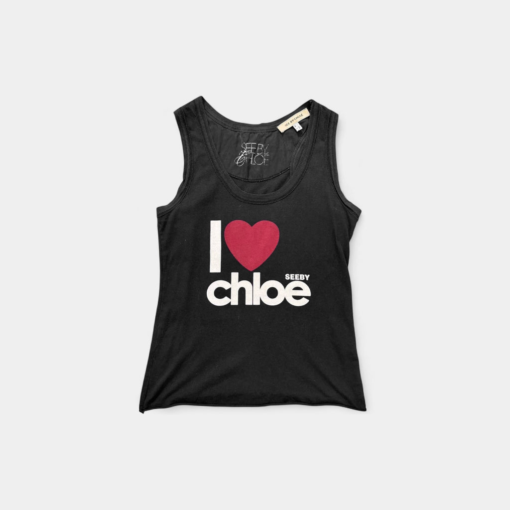 Chloé "I <3 chloé" Graphic Tank Top