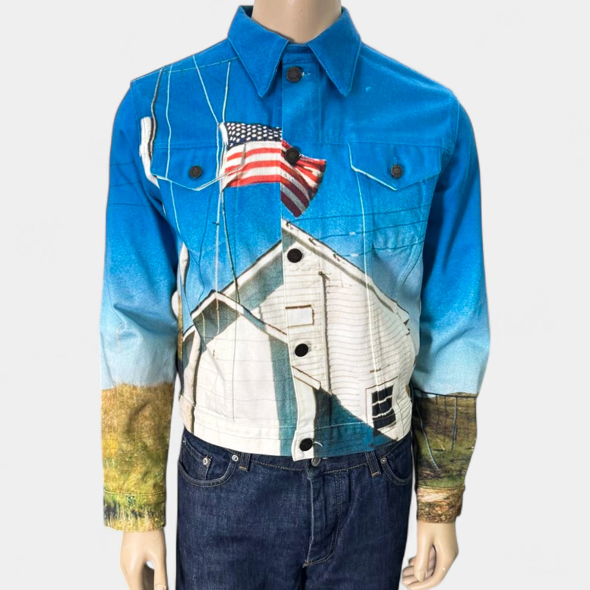 Calvin Klein 205W39NYC SS18 American Flag Denim Trucker Jacket
