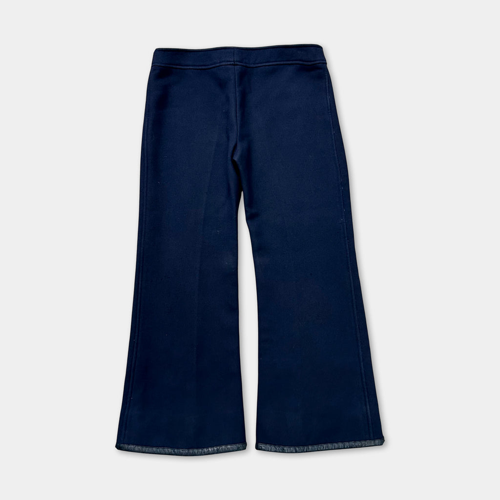 Courreges Paris Vintage Wide Leg Wool Navy Pants