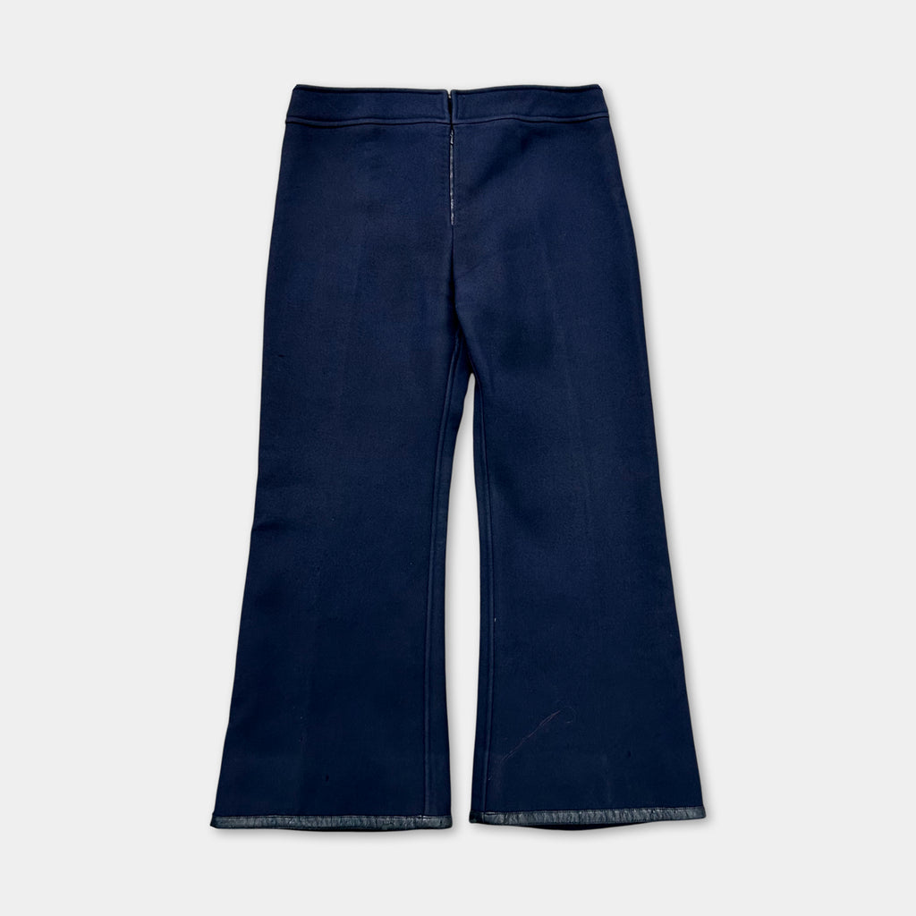 Courreges Paris Vintage Wide Leg Wool Navy Pants