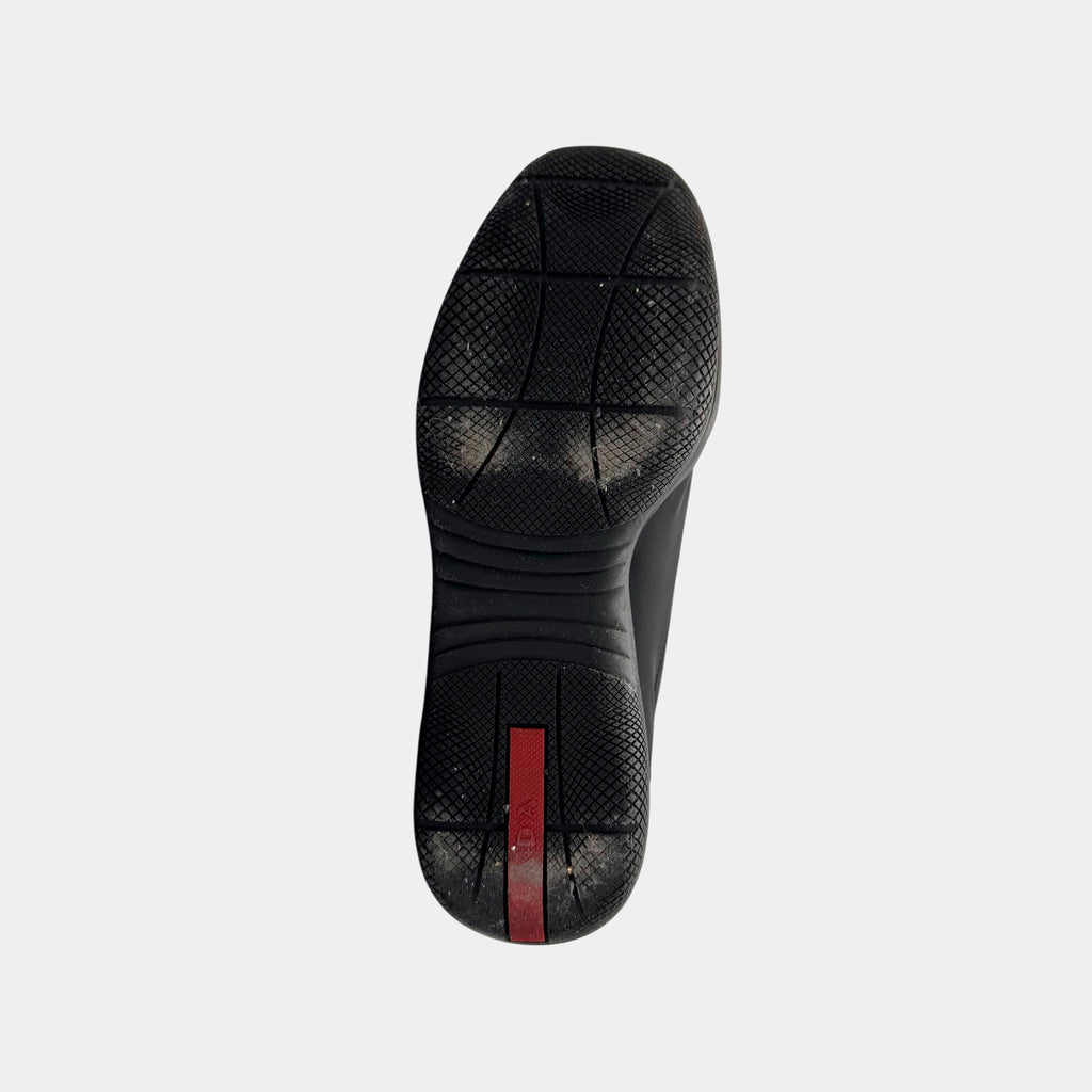 Prada Black Patent Leather America's Cup Sneakers