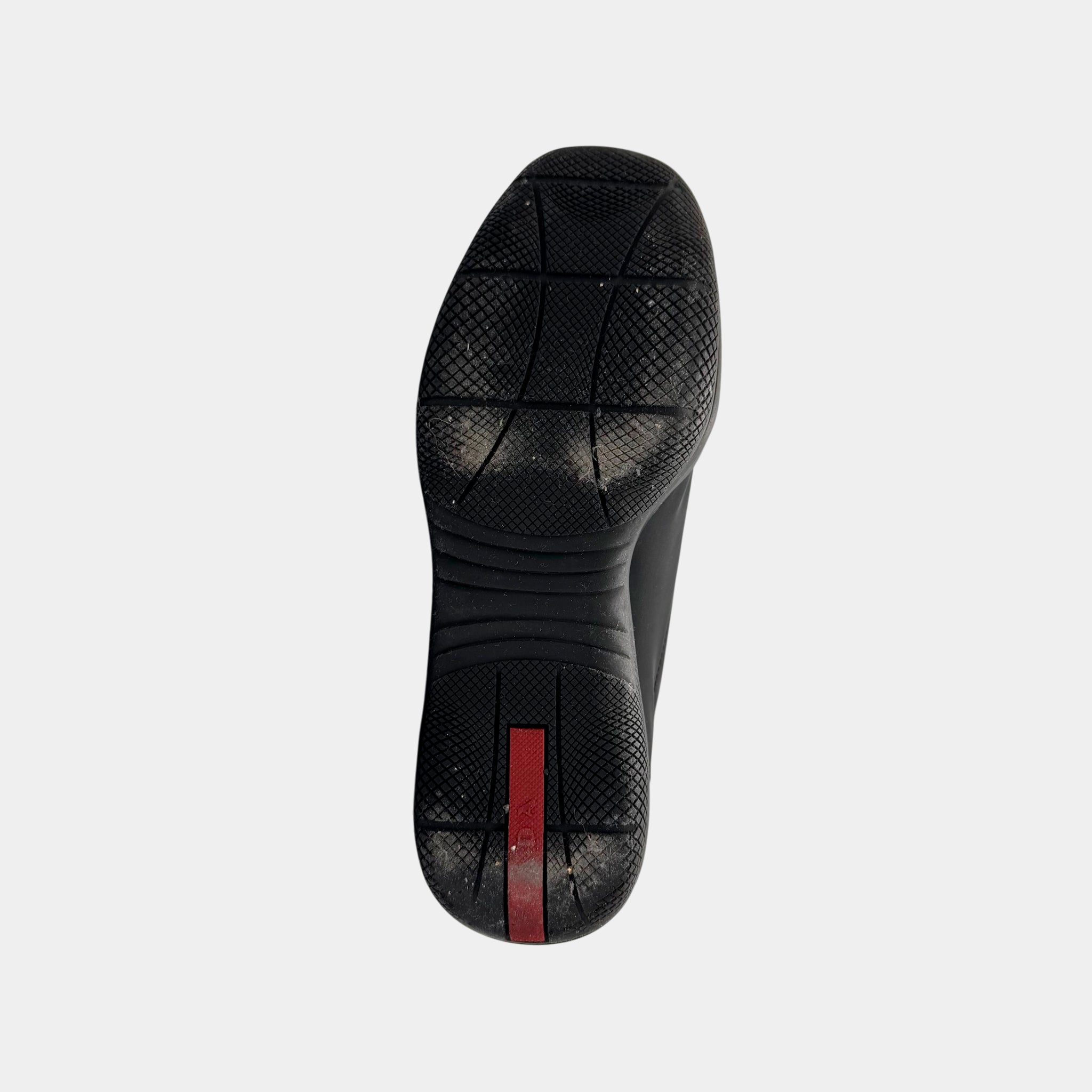 Prada Black Patent Leather America's Cup Sneakers