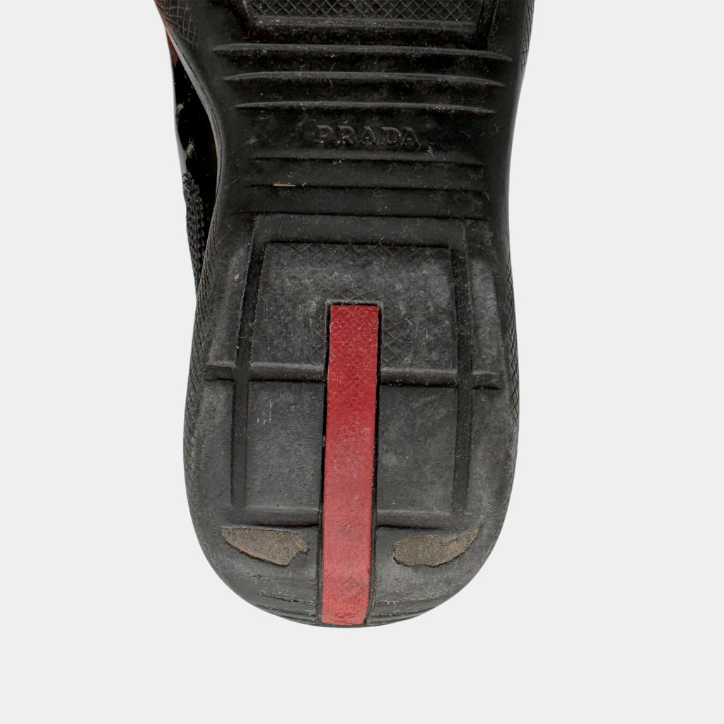 Prada Black Patent Leather America's Cup Sneakers