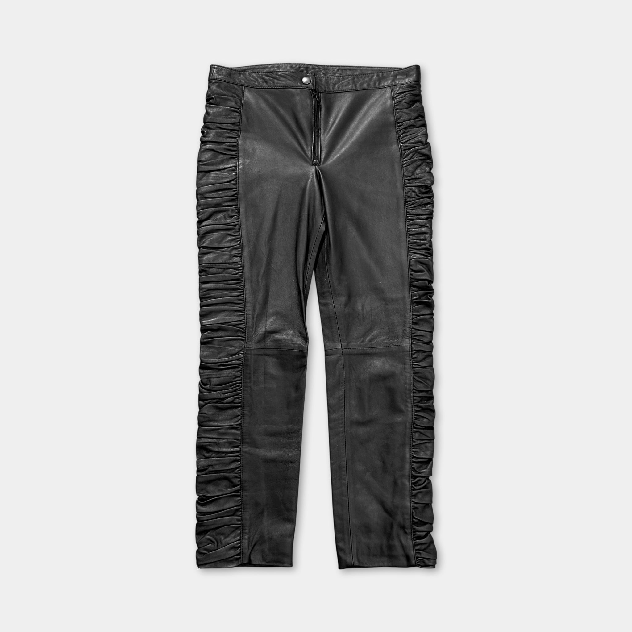 Dolce & Gabbana Wrinkled Black Leather Pants