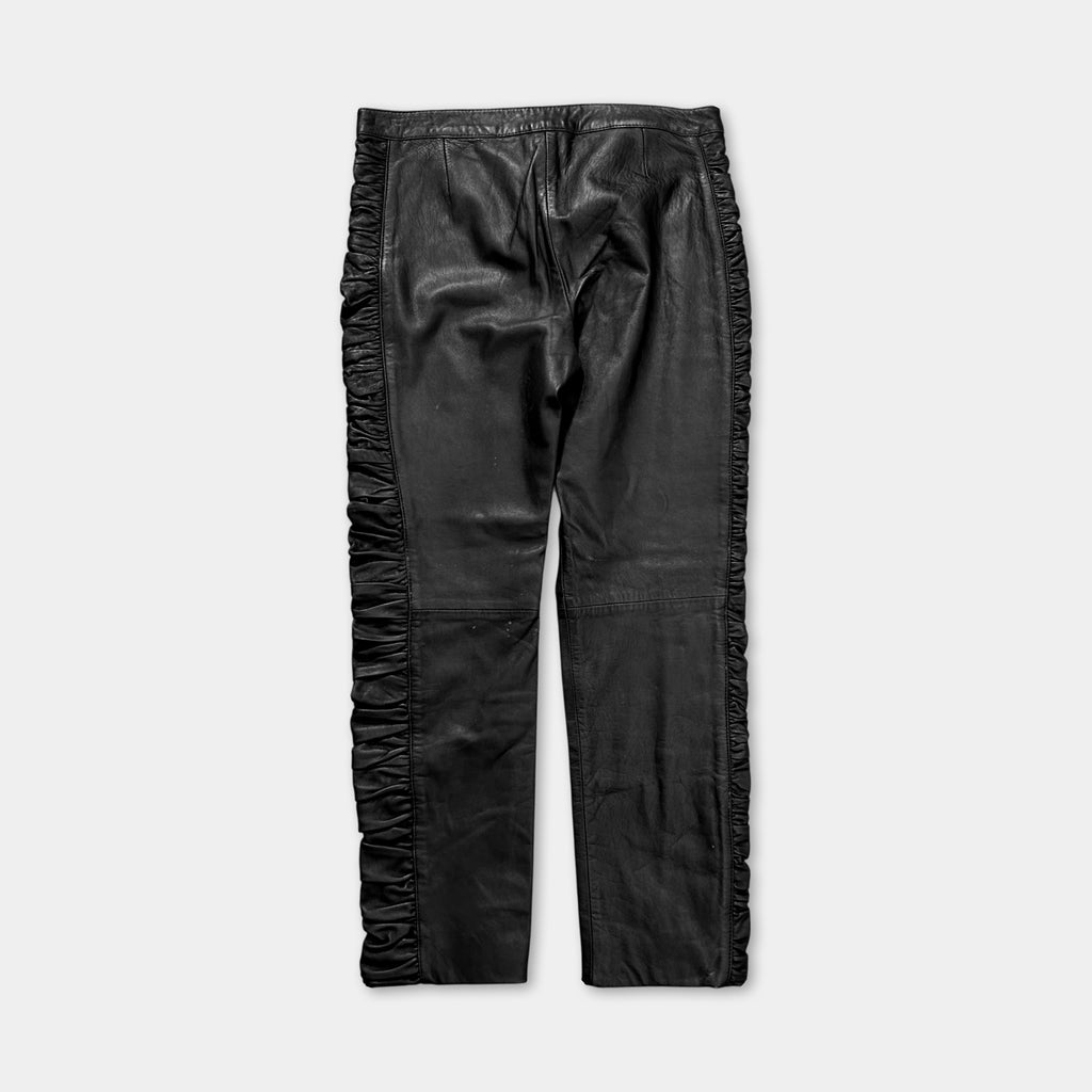 Dolce & Gabbana Wrinkled Black Leather Pants
