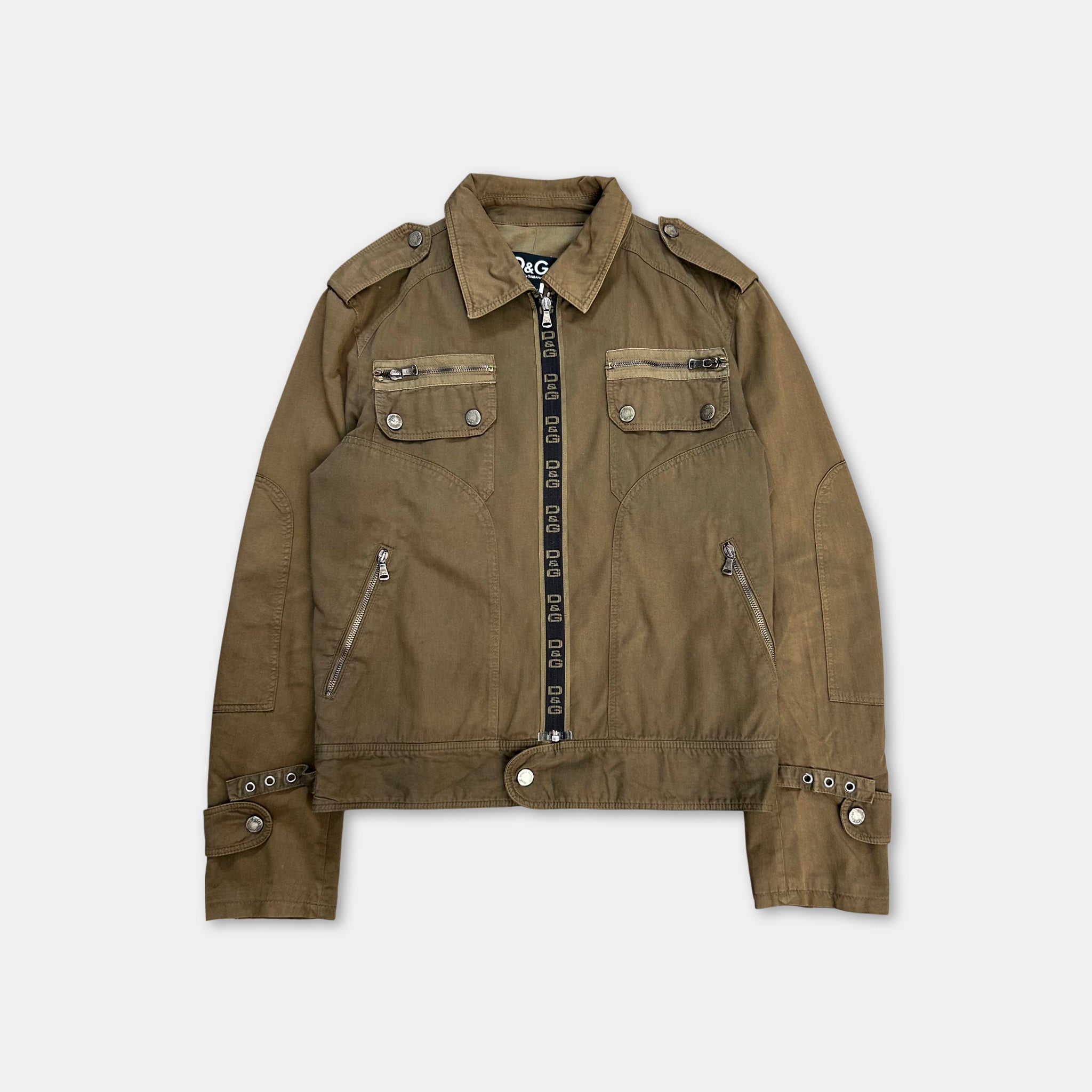 Dolce & Gabbana Army Green Zipper Jacket
