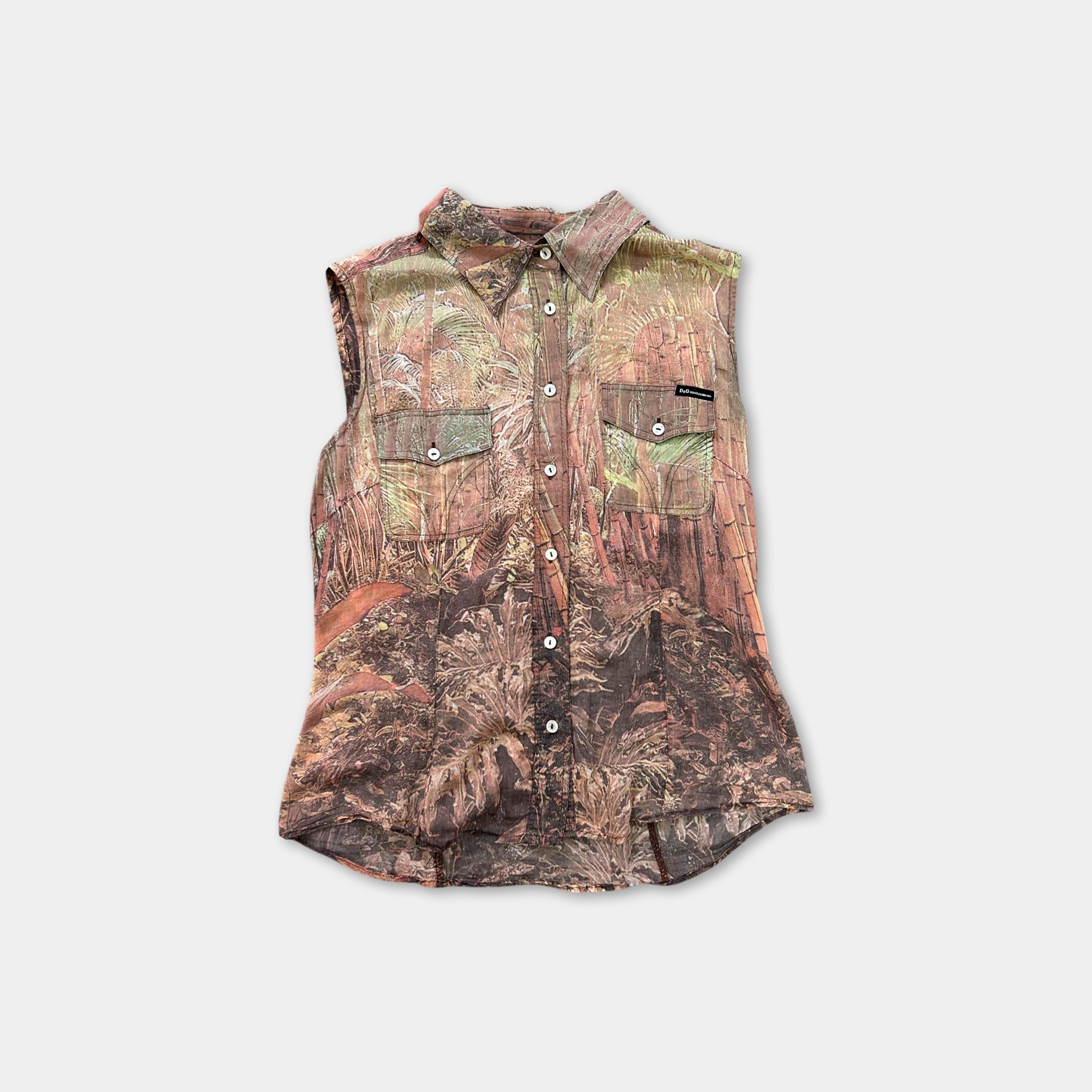 Dolce & Gabbana SS04 Bamboo Forest Print Sleeveless Shirt