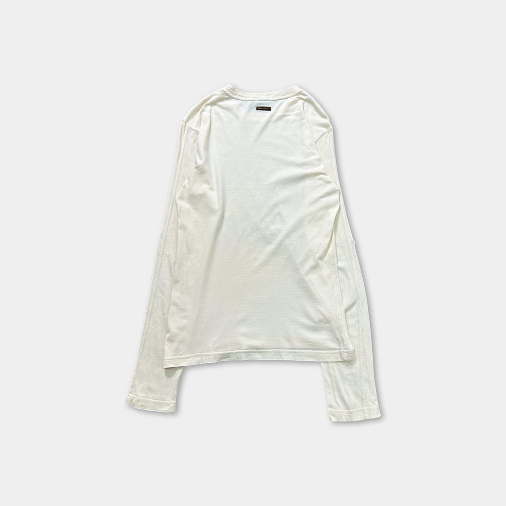 Dolce & Gabbana 2000s "Forever N04" Beige Graphic Long Sleeve