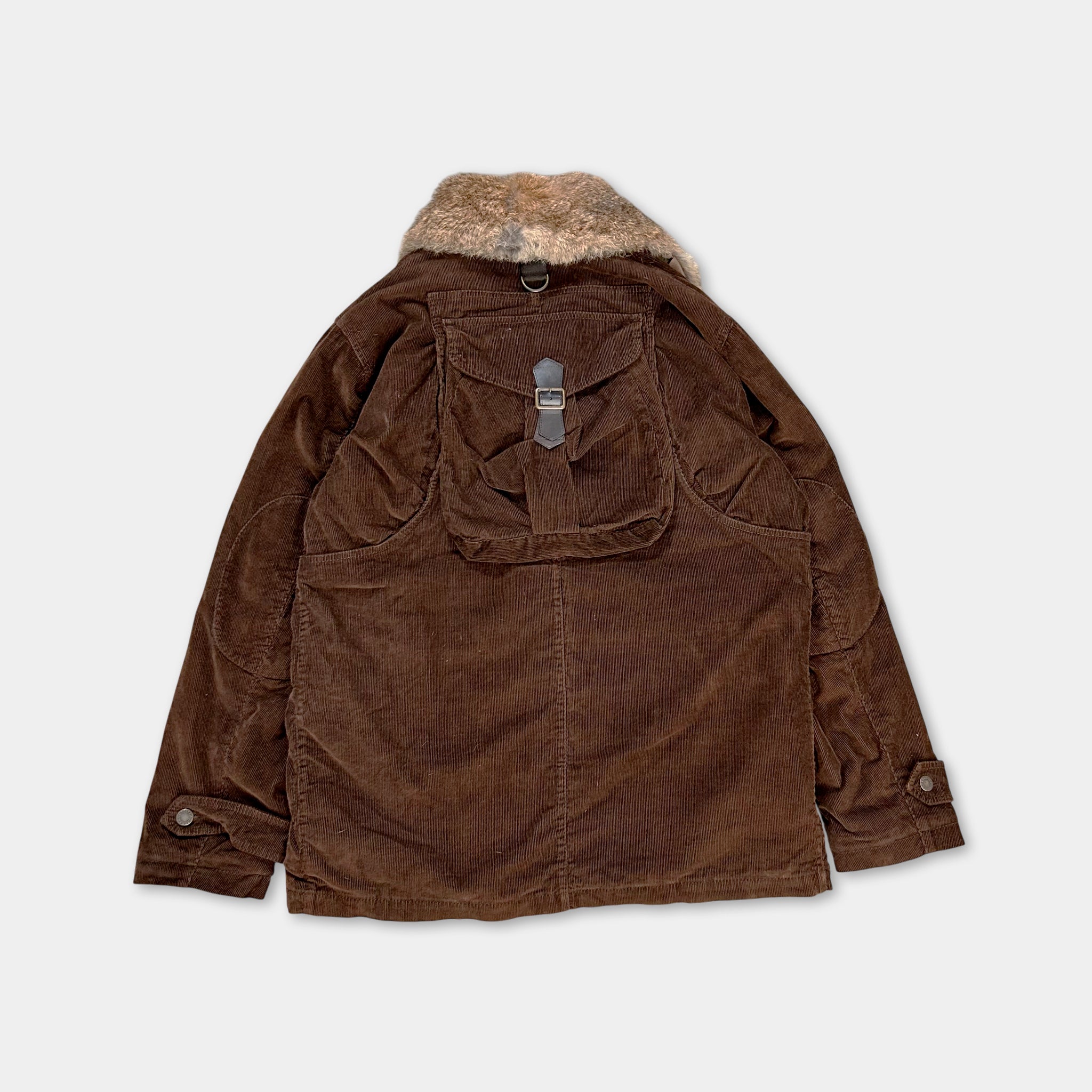 Dolce & Gabbana Corduroy Fur Brown Fur Jackets