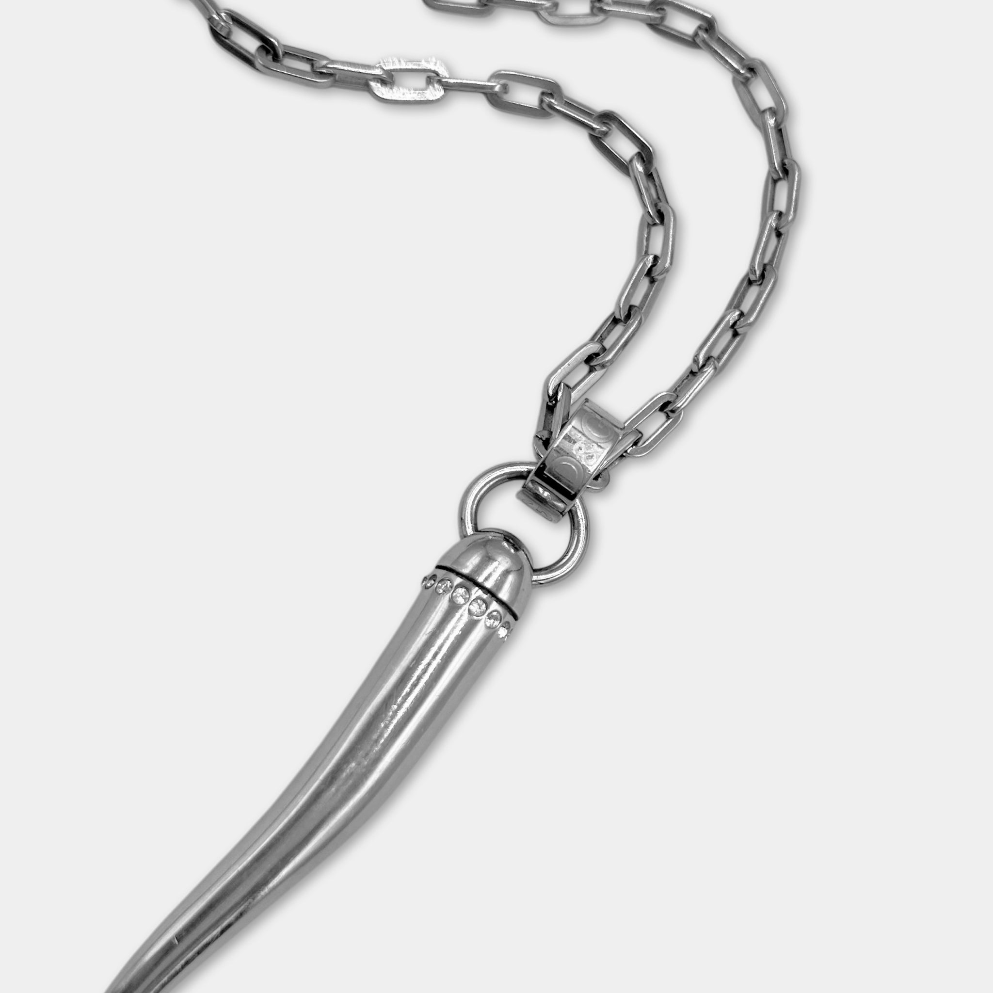 Dolce & Gabbana 2005 Italian Horn Metallic Pendant