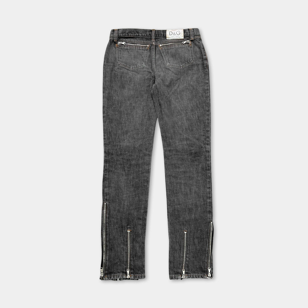 Dolce & Gabbana 2000s Black Multizipper Jeans