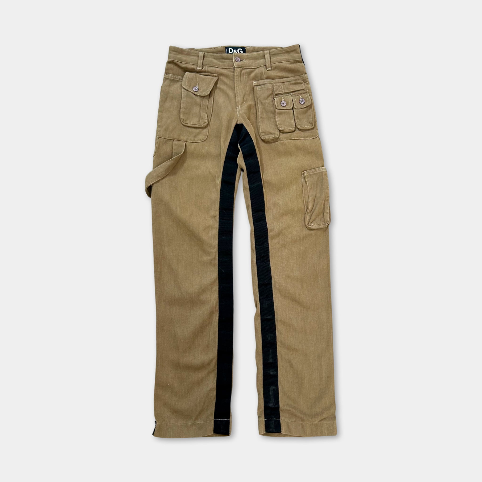 Dolce & Gabbana AW03 Cargo Flare Beige Pants