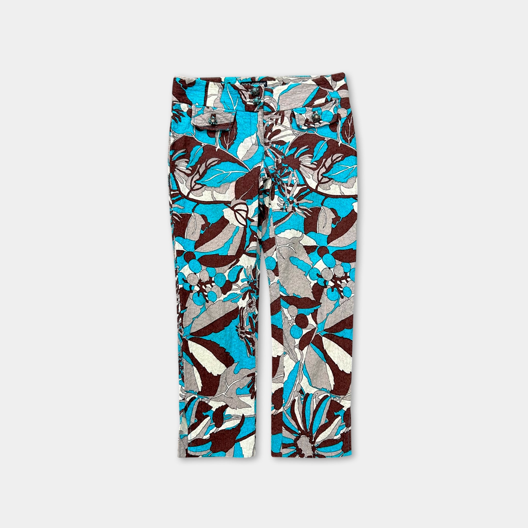 Dolce & Gabbana 2000's Floral Jacquard Capri Shorts