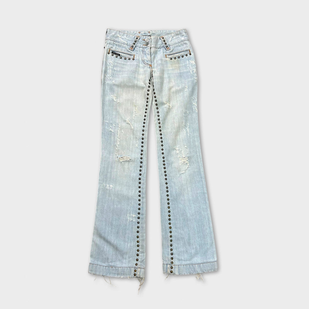 Dolce & Gabbana Mainline Studded Flared Denim Jeans