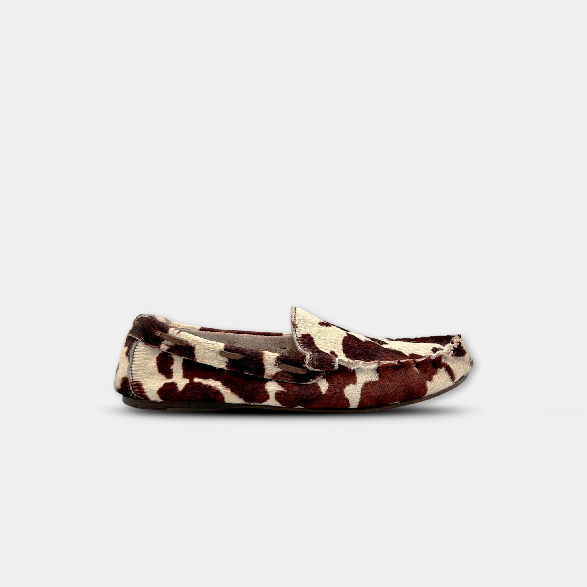 Dolce & Gabbana Pony Hair Cow Print Moccasins