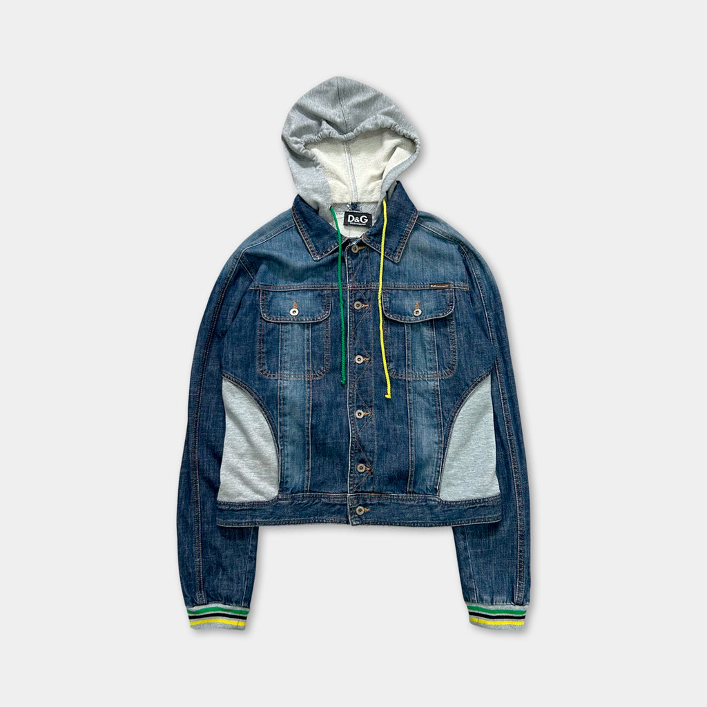 2000s Dolce & Gabbana "REGGAE 76" Denim Hooded Jacket