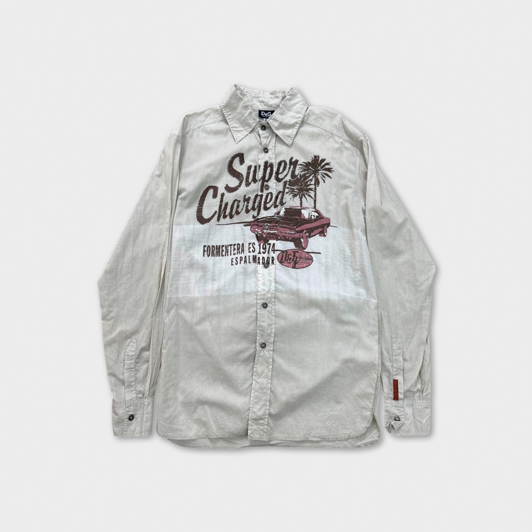 Dolce & Gabbana "Super Charged" Graphic Button-Up Shirt
